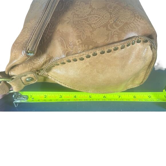 The Sak Embossed Leather Brown Boho Crossbody Bag - Picture 8 of 14